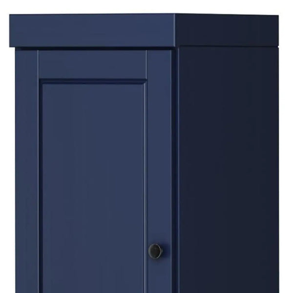 72" Navy Blue Solid Wood Two Door Pantry Or Storage Closet Homeroots Kitchen & Dining