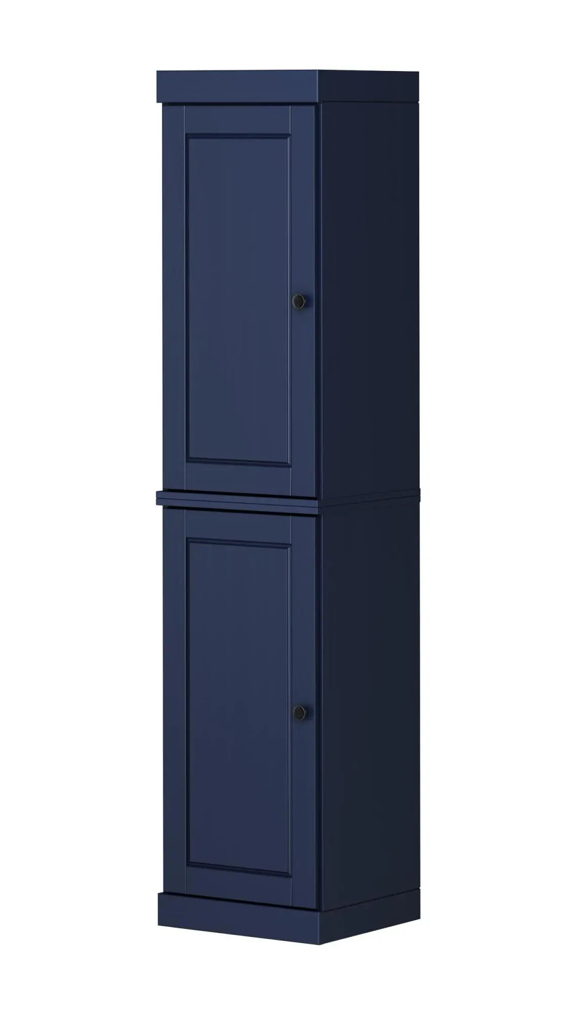 72" Navy Blue Solid Wood Two Door Pantry Or Storage Closet Homeroots Kitchen & Dining
