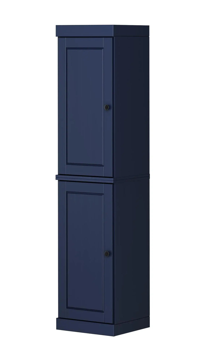 72" Navy Blue Solid Wood Two Door Pantry Or Storage Closet Homeroots Kitchen & Dining