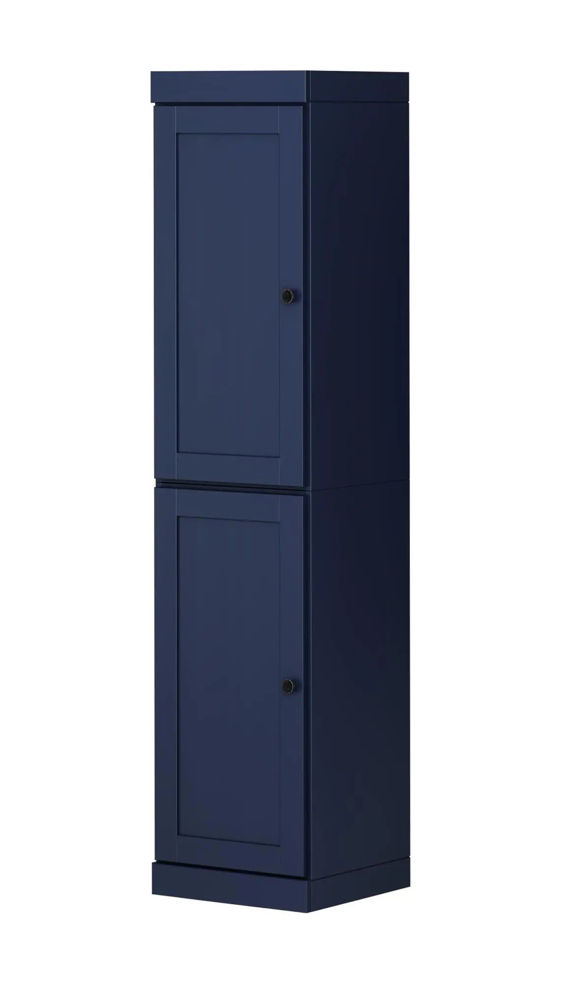 72" Navy Blue Solid Wood Two Door Pantry Or Storage Closet Homeroots Kitchen & Dining