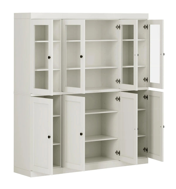72" Off White Solid Wood 8 Pantry Or Storage Closet Homeroots Kitchen & Dining