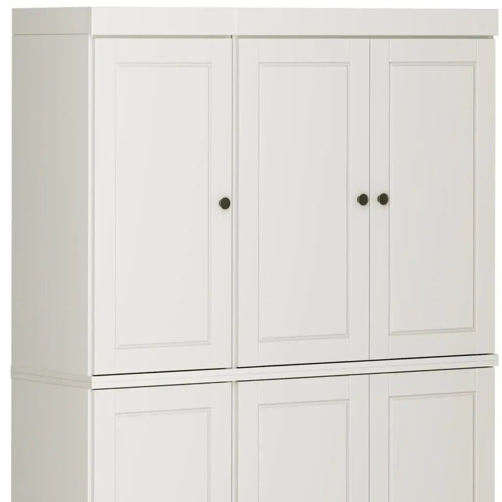 72" Off White Solid Wood 8 Pantry Or Storage Closet Homeroots Kitchen & Dining