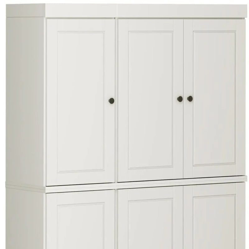 72" Off White Solid Wood 8 Pantry Or Storage Closet Homeroots Kitchen & Dining