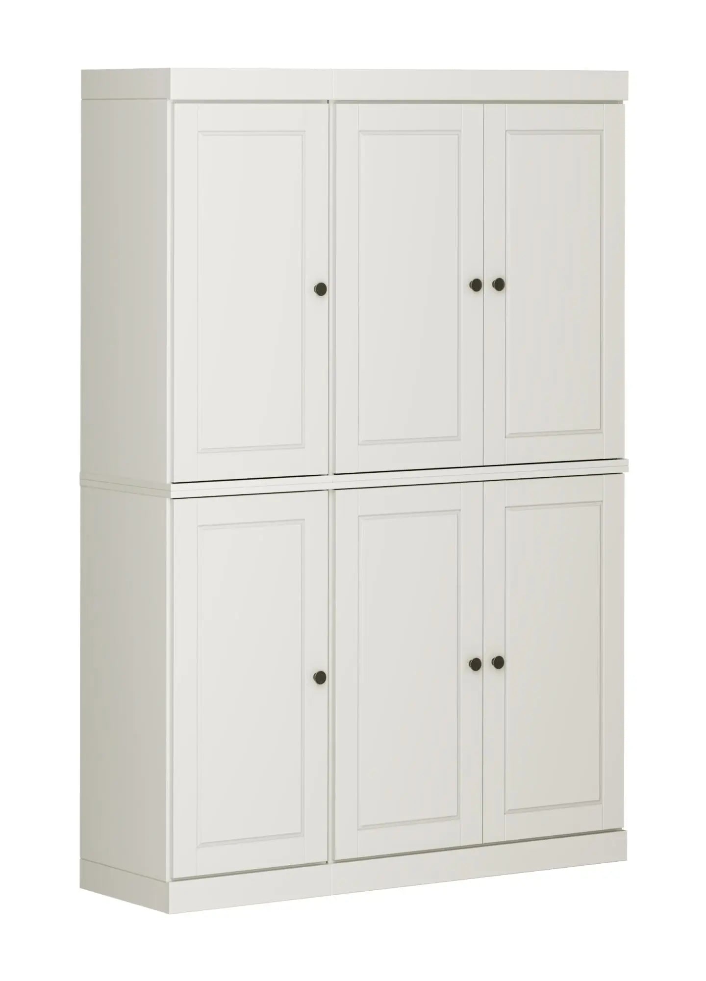 72" Off White Solid Wood 8 Pantry Or Storage Closet Homeroots Kitchen & Dining