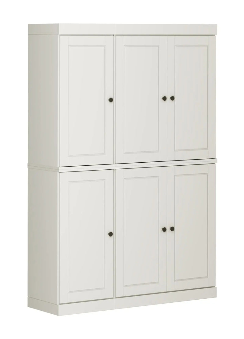 72" Off White Solid Wood 8 Pantry Or Storage Closet Homeroots Kitchen & Dining