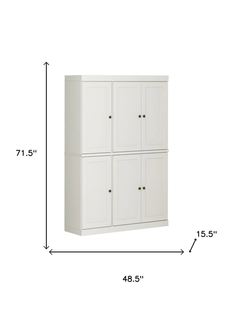 72" Off White Solid Wood 8 Pantry Or Storage Closet Homeroots Kitchen & Dining