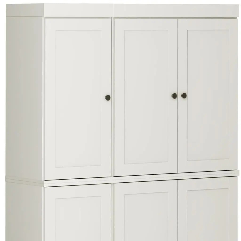 72" Off White Solid Wood 8 Pantry Or Storage Closet Homeroots Kitchen & Dining