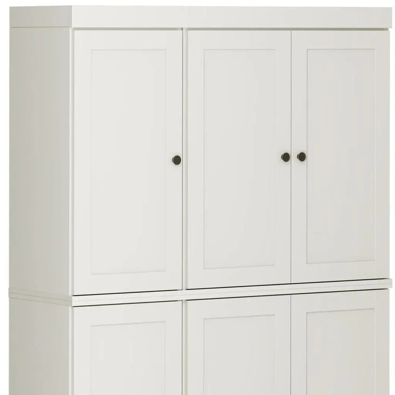 72" Off White Solid Wood 8 Pantry Or Storage Closet Homeroots Kitchen & Dining