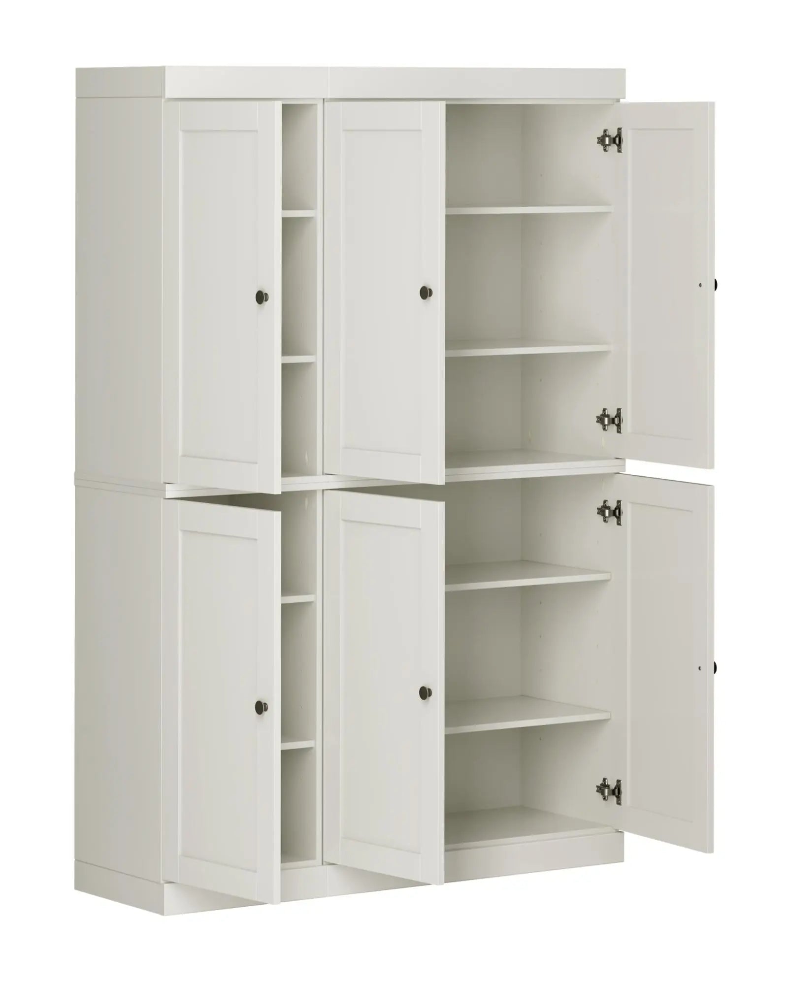 72" Off White Solid Wood 8 Pantry Or Storage Closet Homeroots Kitchen & Dining