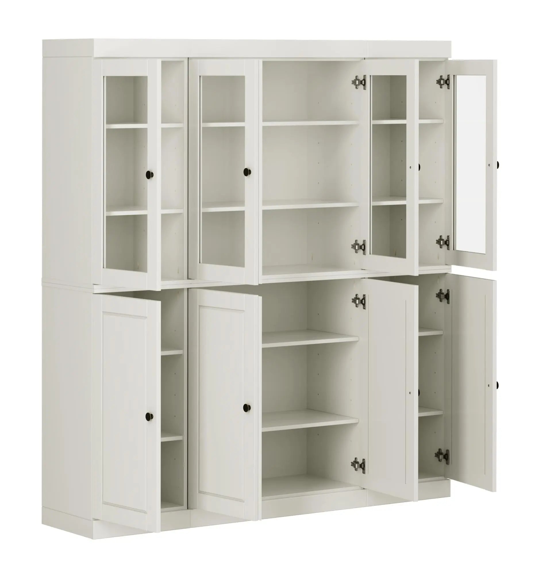 72" Off White Solid Wood 8 Pantry Or Storage Closet Homeroots Kitchen & Dining