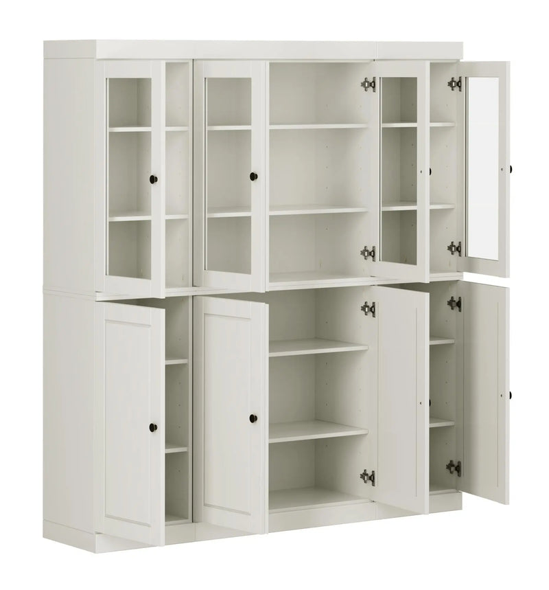 72" Off White Solid Wood 8 Pantry Or Storage Closet Homeroots Kitchen & Dining