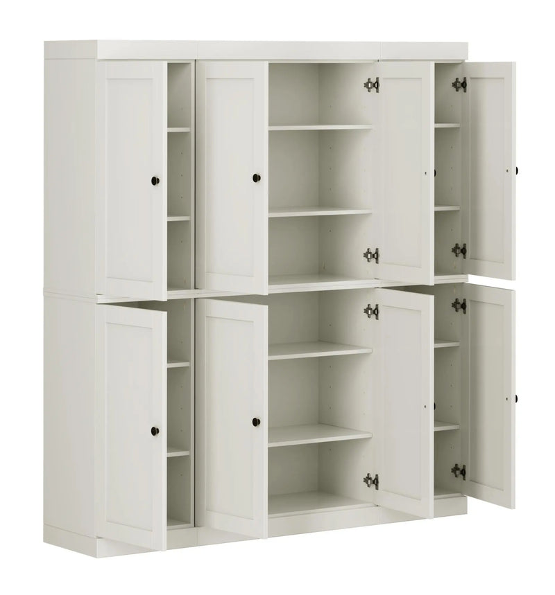 72" Off White Solid Wood 8 Pantry Or Storage Closet Homeroots Kitchen & Dining
