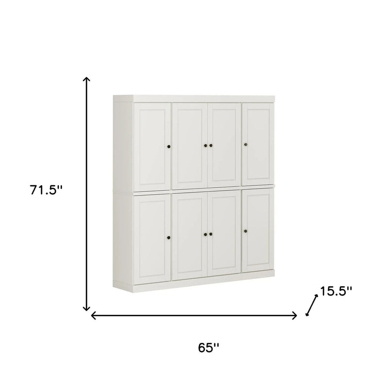 72" Off White Solid Wood 8 Pantry Or Storage Closet Homeroots Kitchen & Dining