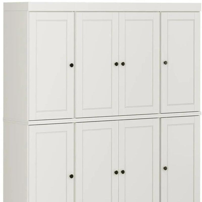 72" Off White Solid Wood 8 Pantry Or Storage Closet Homeroots Kitchen & Dining