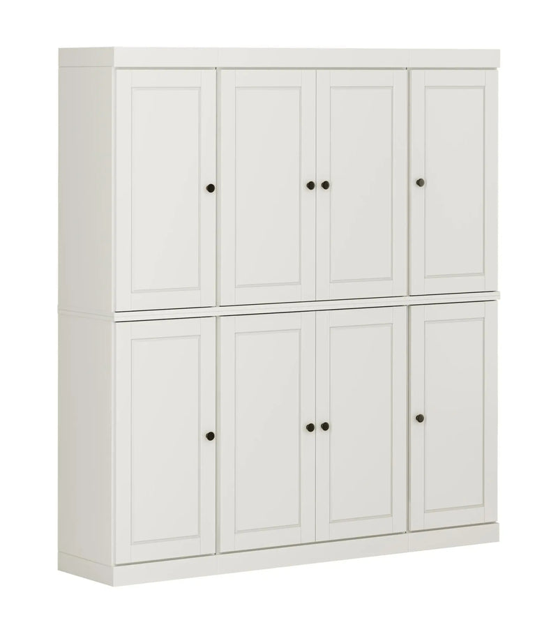 72" Off White Solid Wood 8 Pantry Or Storage Closet Homeroots Kitchen & Dining