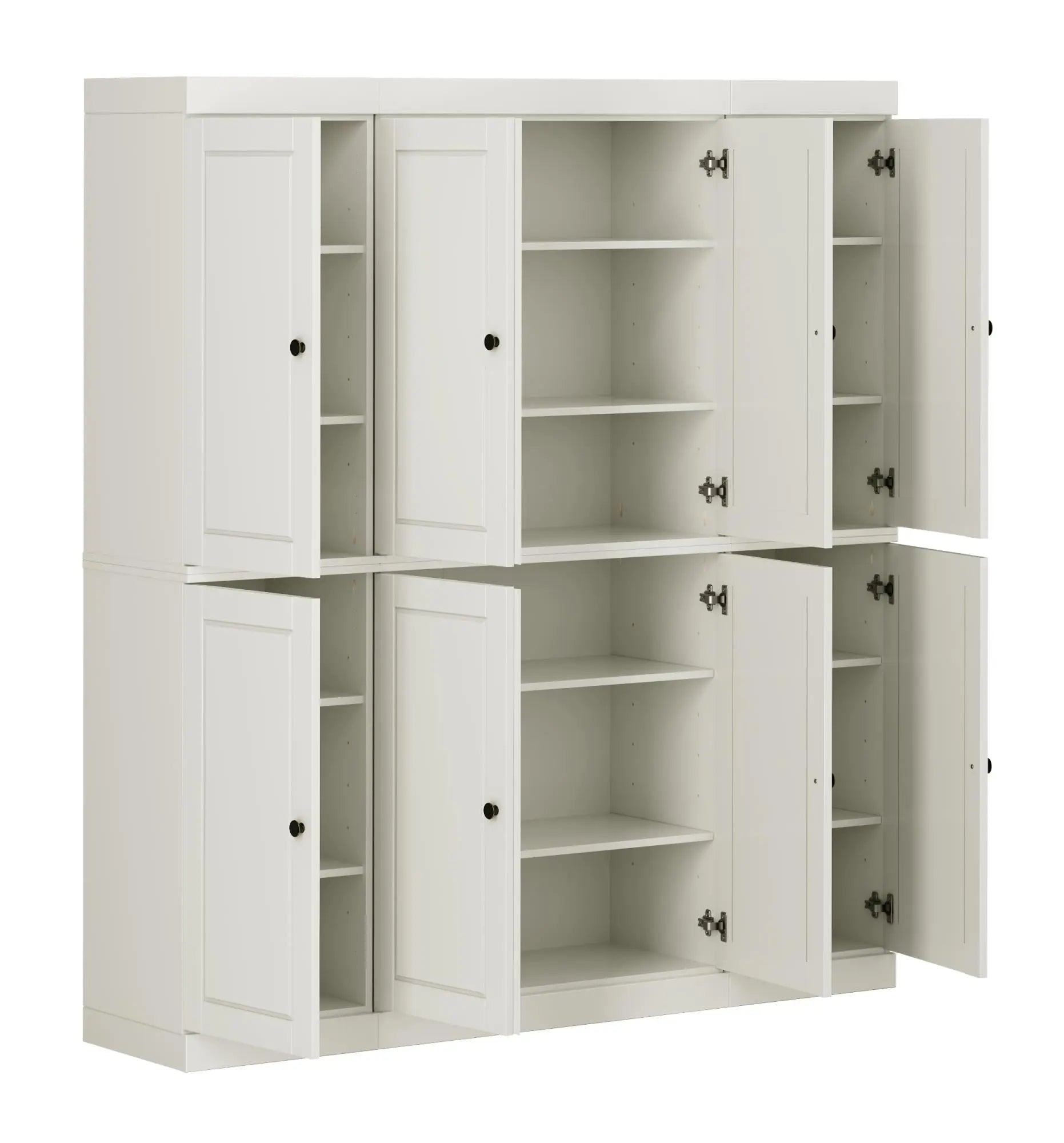 72" Off White Solid Wood 8 Pantry Or Storage Closet Homeroots Kitchen & Dining