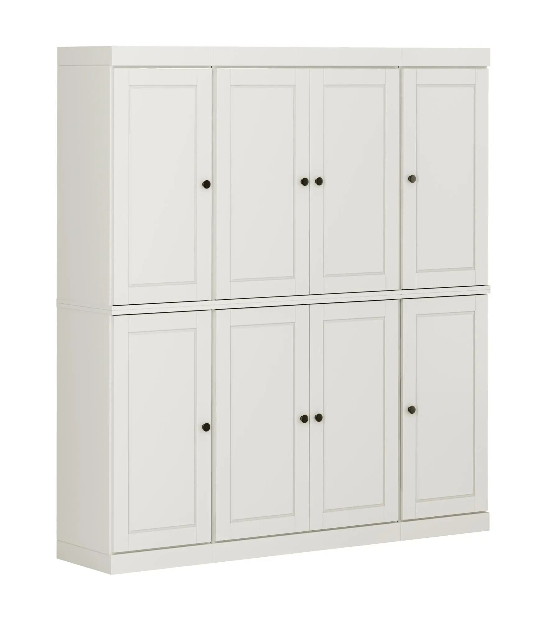 72" Off White Solid Wood 8 Two Drawer Pantry Or Storage Closet Homeroots Kitchen & Dining