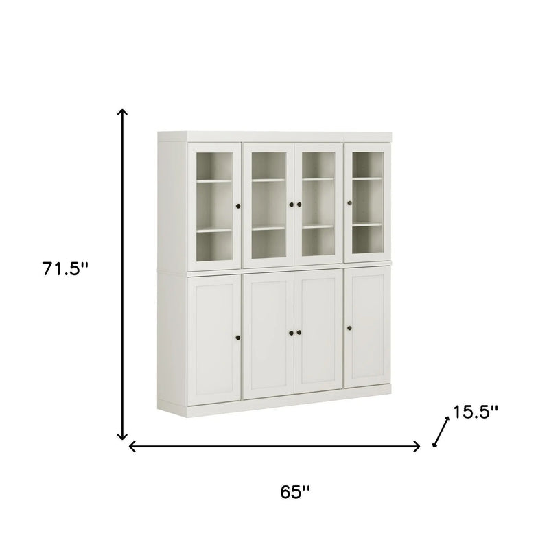 72" Off White Solid Wood 8 Two Drawer Pantry Or Storage Closet Homeroots Kitchen & Dining