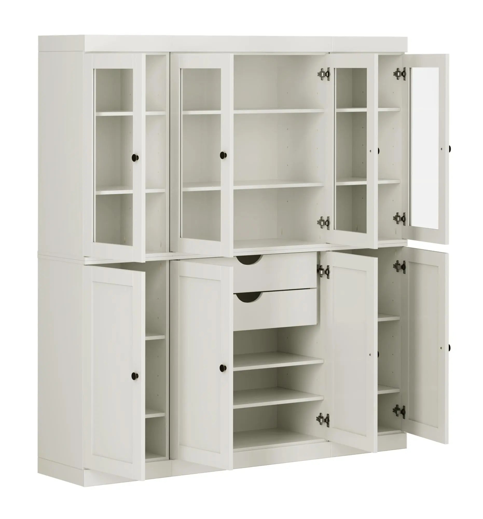 72" Off White Solid Wood 8 Two Drawer Pantry Or Storage Closet Homeroots Kitchen & Dining
