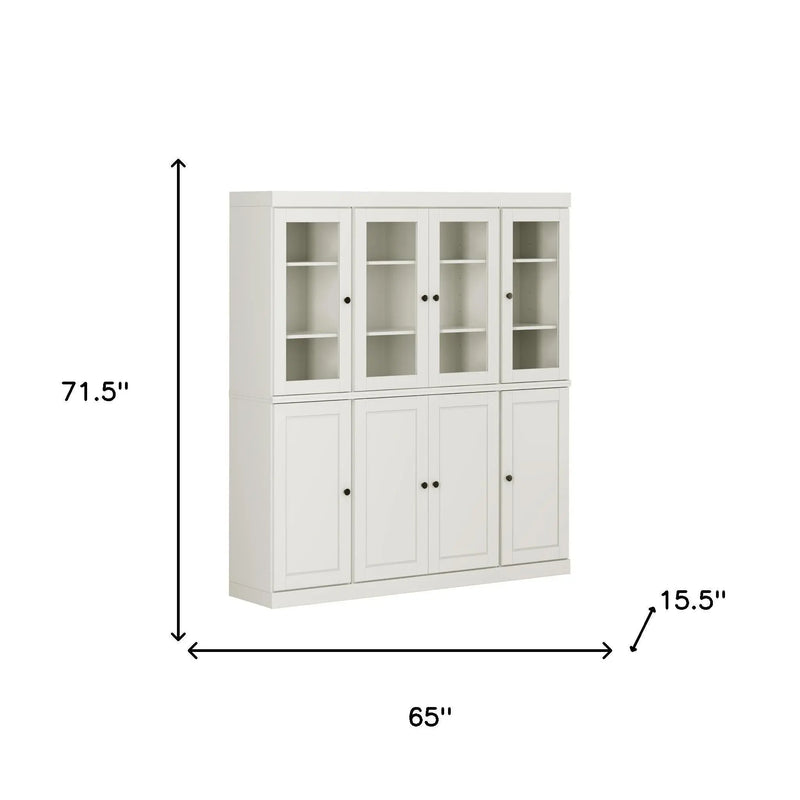 72" Off White Solid Wood 8 Two Drawer Pantry Or Storage Closet Homeroots Kitchen & Dining