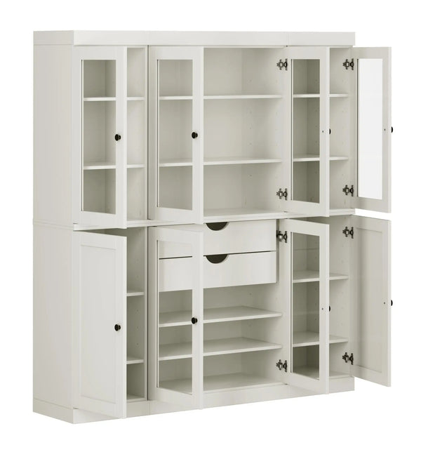 72" Off White Solid Wood 8 Two Drawer Pantry Or Storage Closet Homeroots Kitchen & Dining