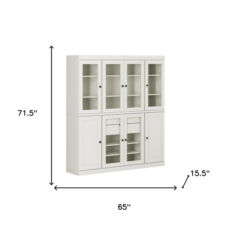 72" Off White Solid Wood 8 Two Drawer Pantry Or Storage Closet Homeroots Kitchen & Dining