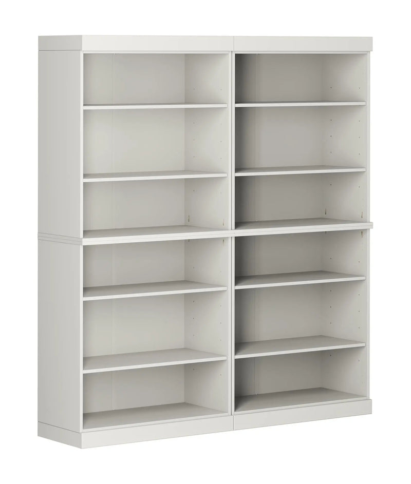 72" Off White Solid Wood Adjustable Twelve Tier Library Bookcase Homeroots Office