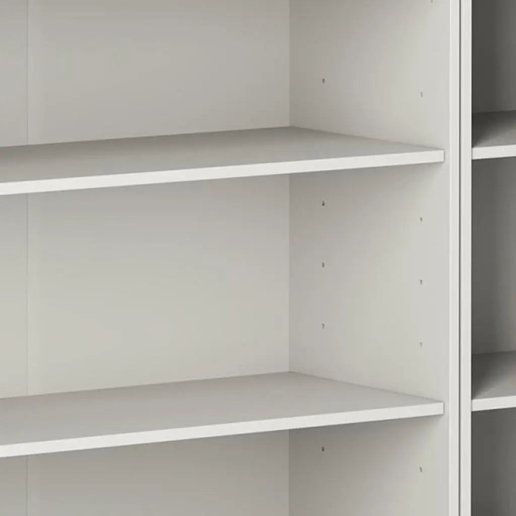 72" Off White Solid Wood Adjustable Twelve Tier Library Bookcase Homeroots Office