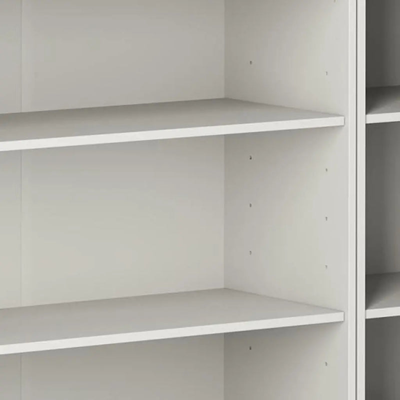 72" Off White Solid Wood Adjustable Twelve Tier Library Bookcase Homeroots Office
