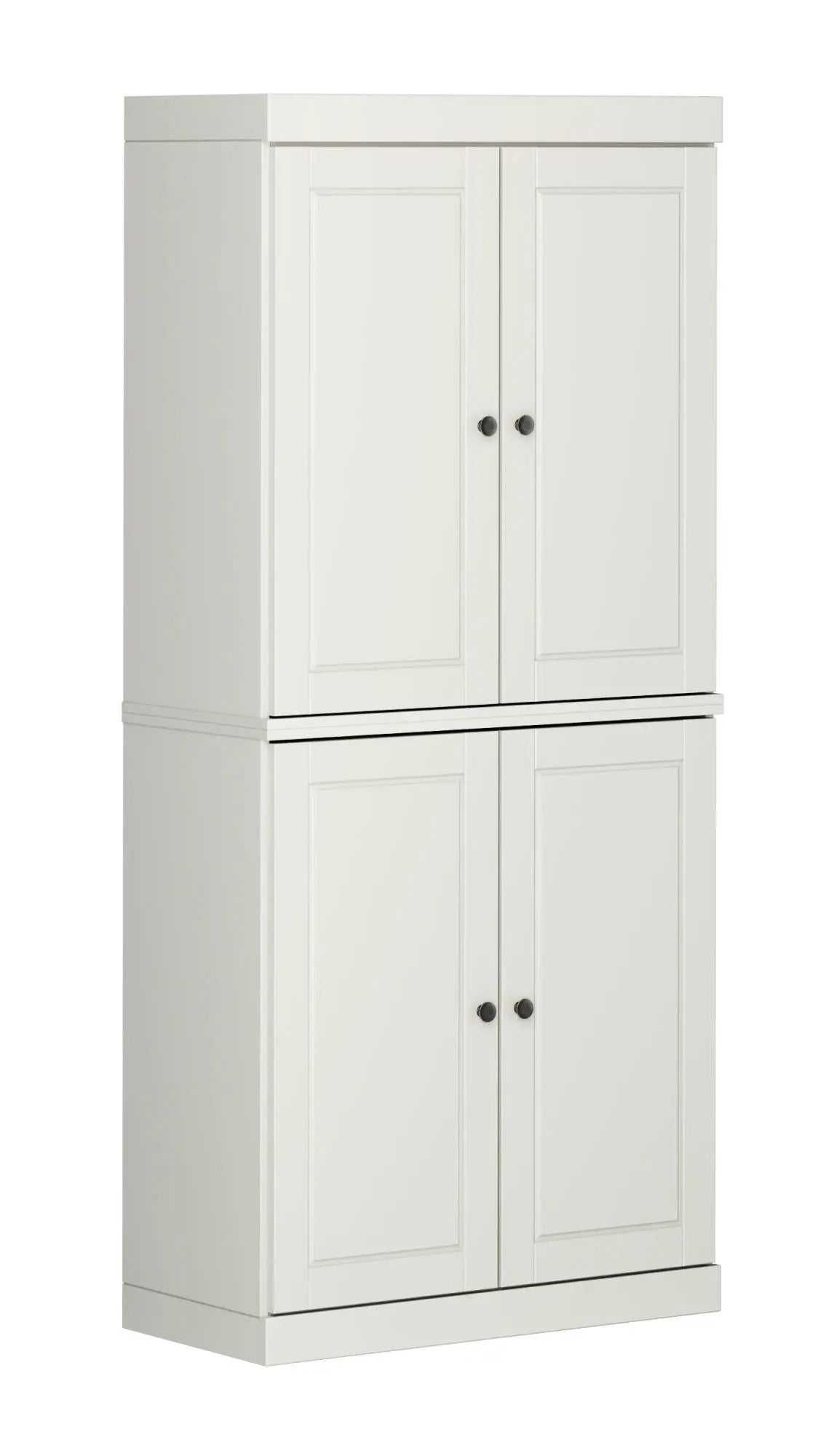 72" Off White Solid Wood Four Door Pantry Or Storage Closet Homeroots Office