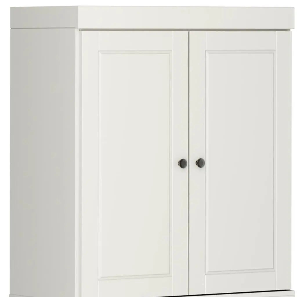 72" Off White Solid Wood Four Door Pantry Or Storage Closet Homeroots Office