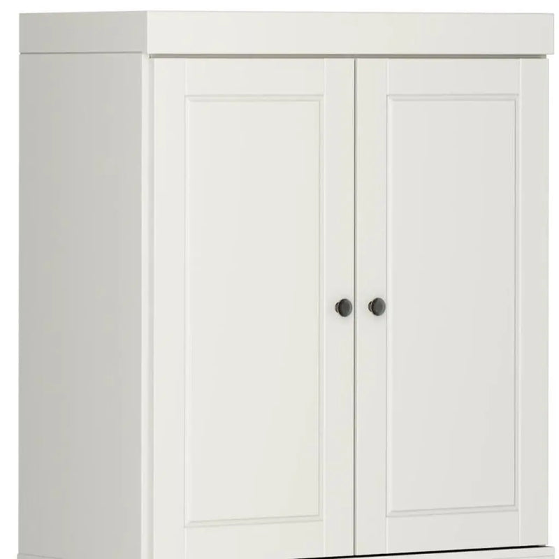 72" Off White Solid Wood Four Door Pantry Or Storage Closet Homeroots Office