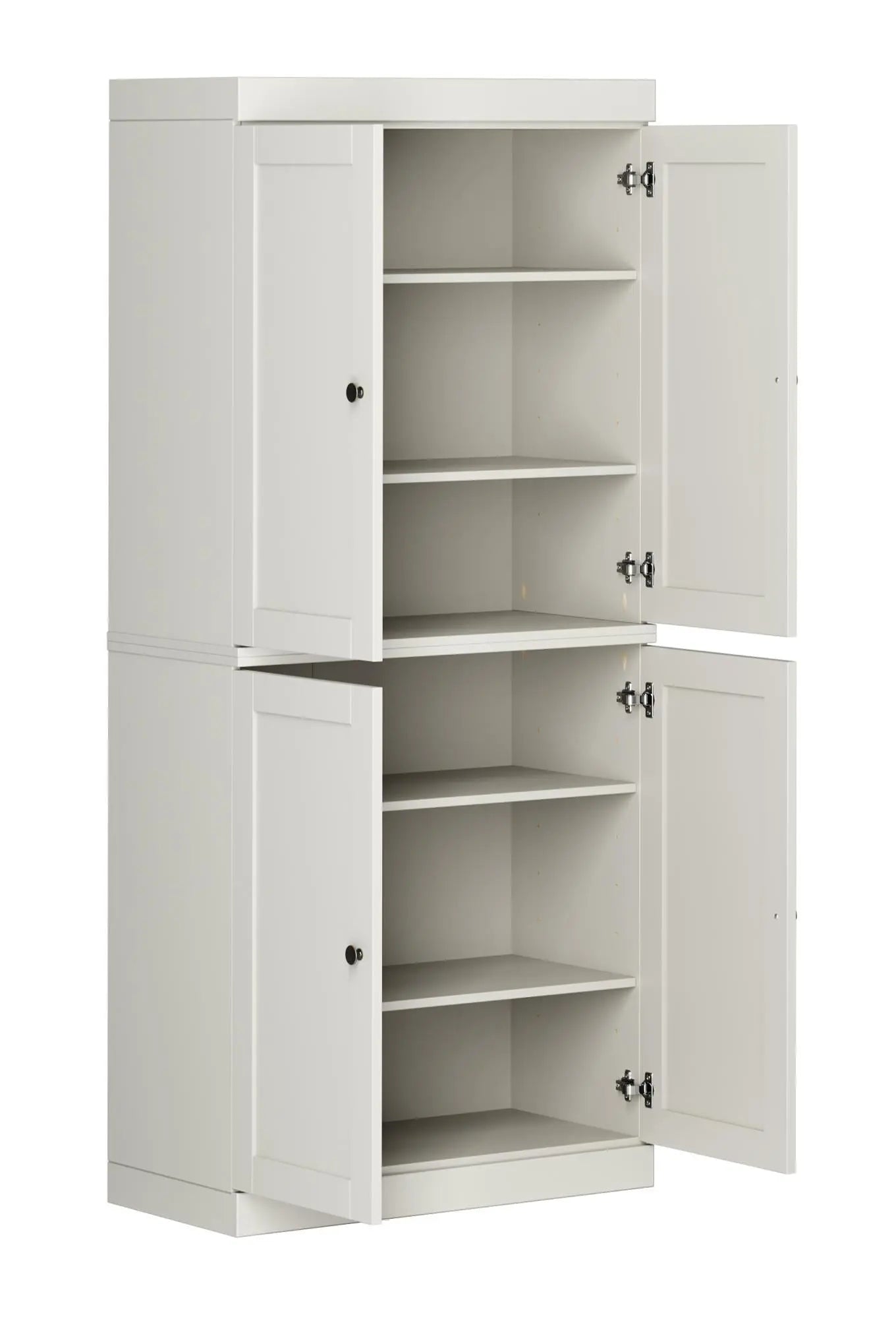 72" Off White Solid Wood Four Door Pantry Or Storage Closet Homeroots Office