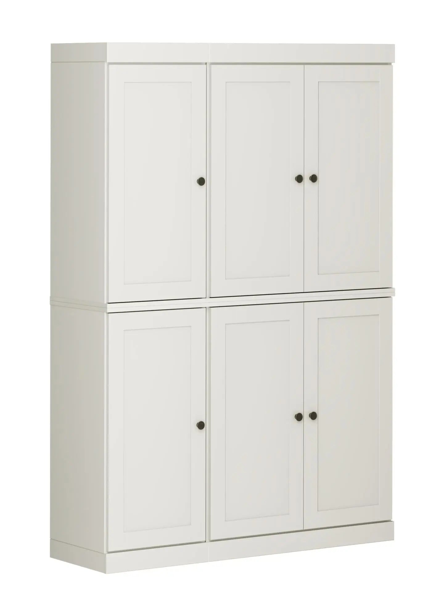72" Off White Solid Wood Six Door Two Drawer Pantry Or Storage Closet Homeroots Kitchen & Dining