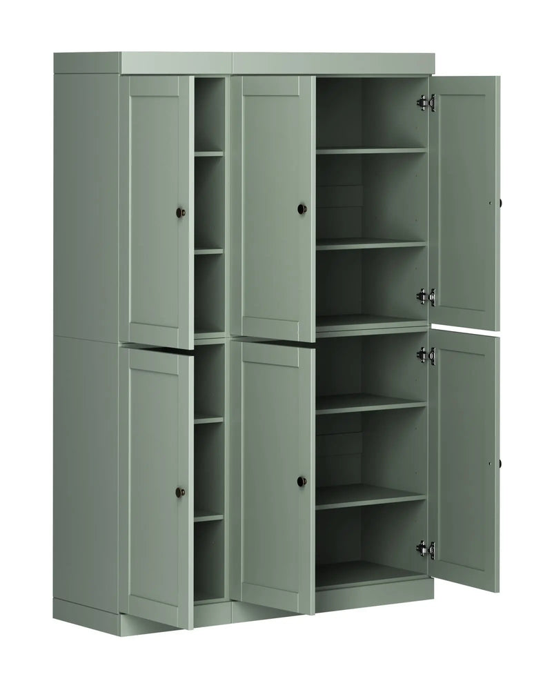 72" Sage Solid Wood 8 Pantry Or Storage Closet Homeroots Kitchen & Dining
