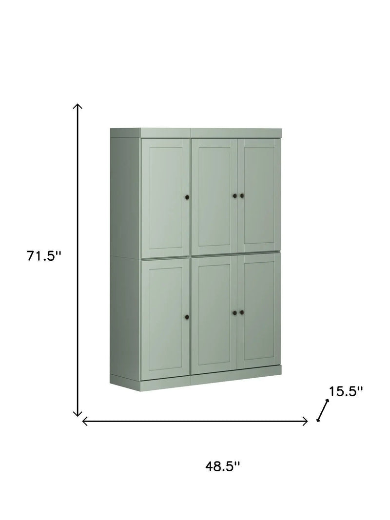 72" Sage Solid Wood 8 Pantry Or Storage Closet Homeroots Kitchen & Dining