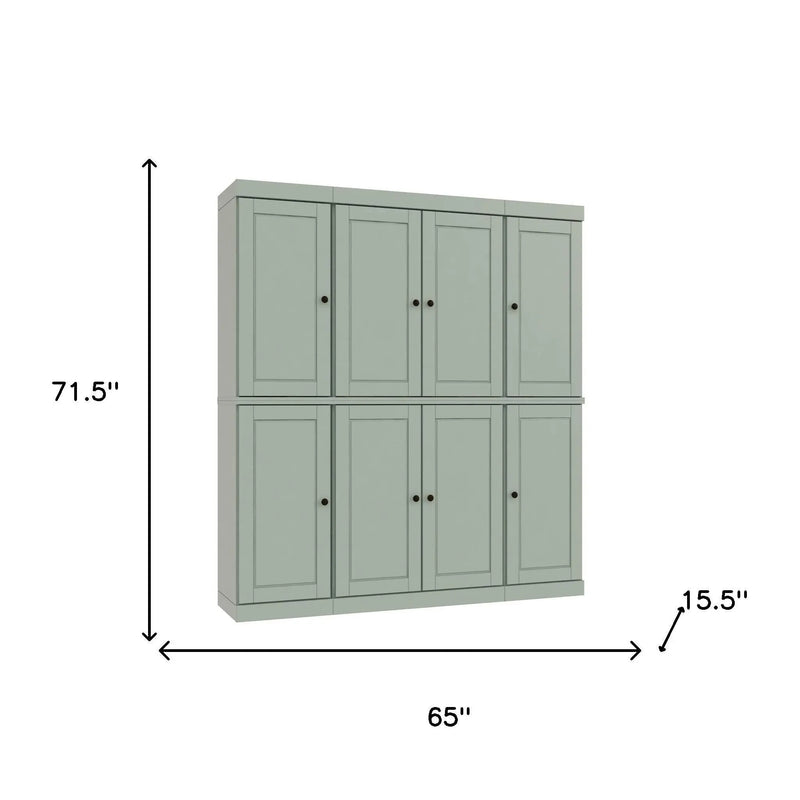 72" Sage Solid Wood 8 Pantry Or Storage Closet Homeroots Kitchen & Dining