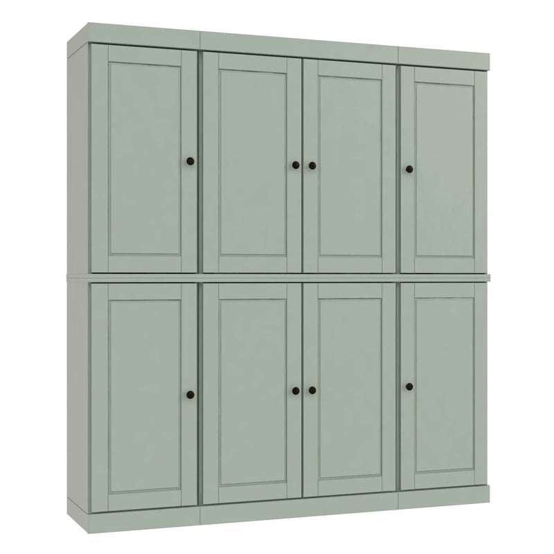72" Sage Solid Wood 8 Pantry Or Storage Closet Homeroots Kitchen & Dining
