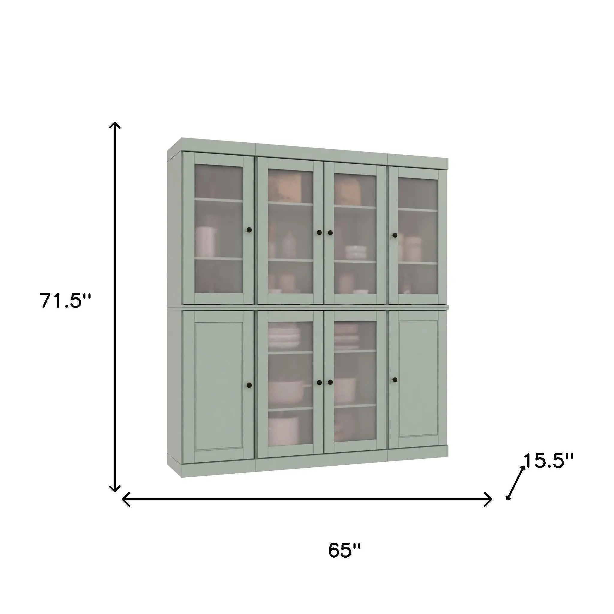 72" Sage Solid Wood 8 Pantry Or Storage Closet Homeroots Kitchen & Dining