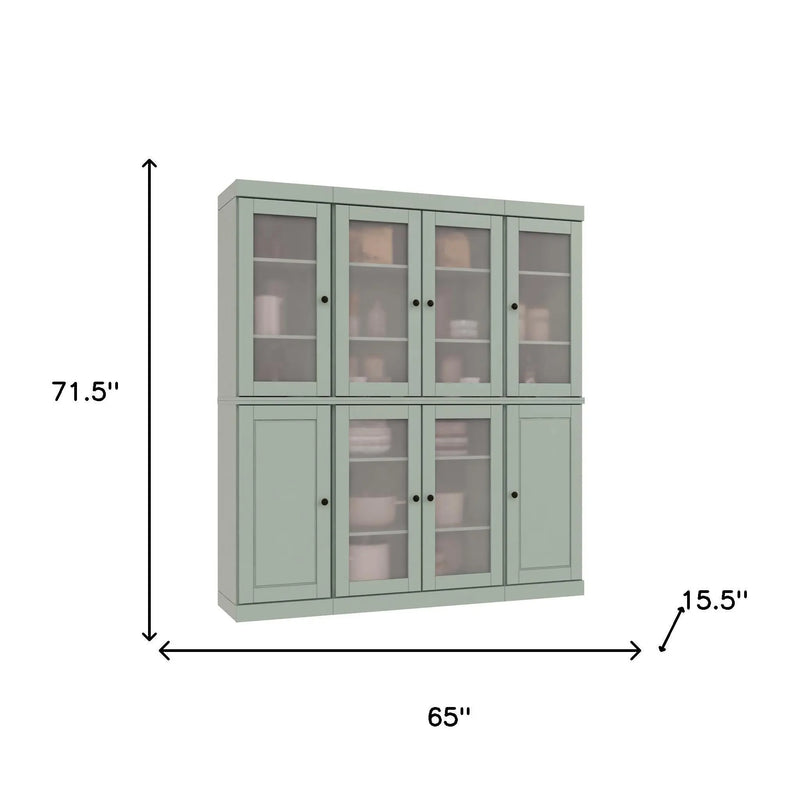 72" Sage Solid Wood 8 Pantry Or Storage Closet Homeroots Kitchen & Dining