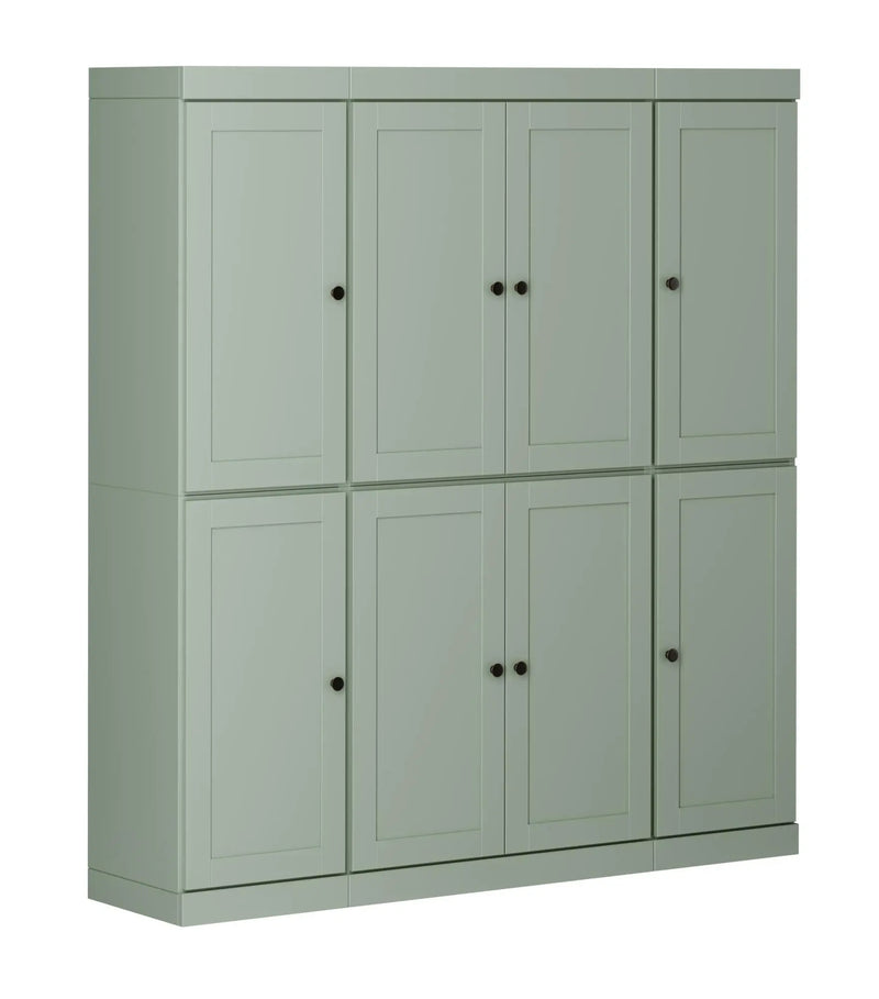 72" Sage Solid Wood 8 Two Drawer Pantry Or Storage Closet Homeroots Kitchen & Dining