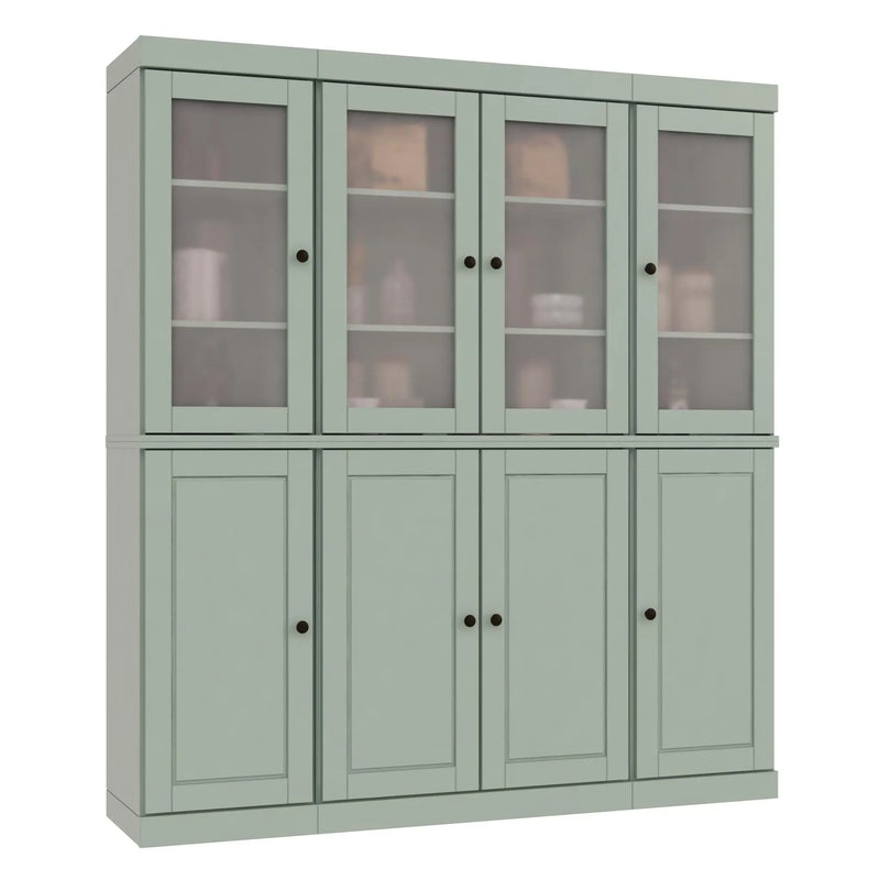 72" Sage Solid Wood 8 Two Drawer Pantry Or Storage Closet Homeroots Kitchen & Dining