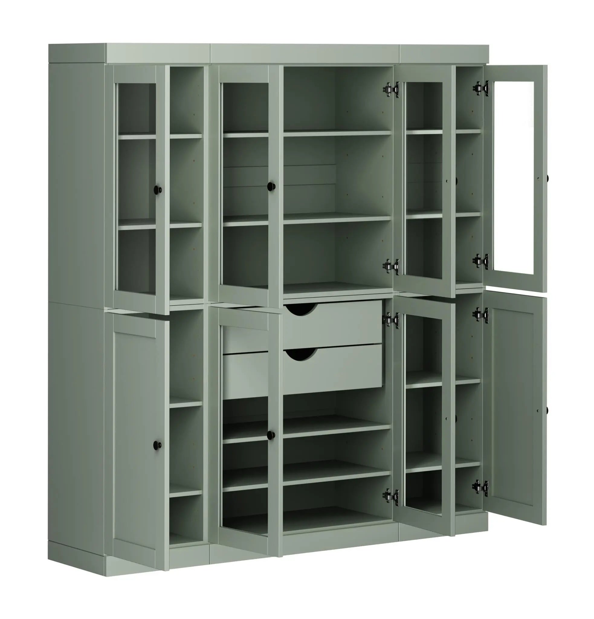 72" Sage Solid Wood 8 Two Drawer Pantry Or Storage Closet Homeroots Kitchen & Dining