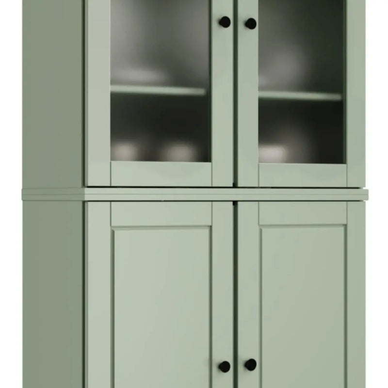 72" Sage Solid Wood Four Door Pantry Or Storage Closet Homeroots Kitchen & Dining