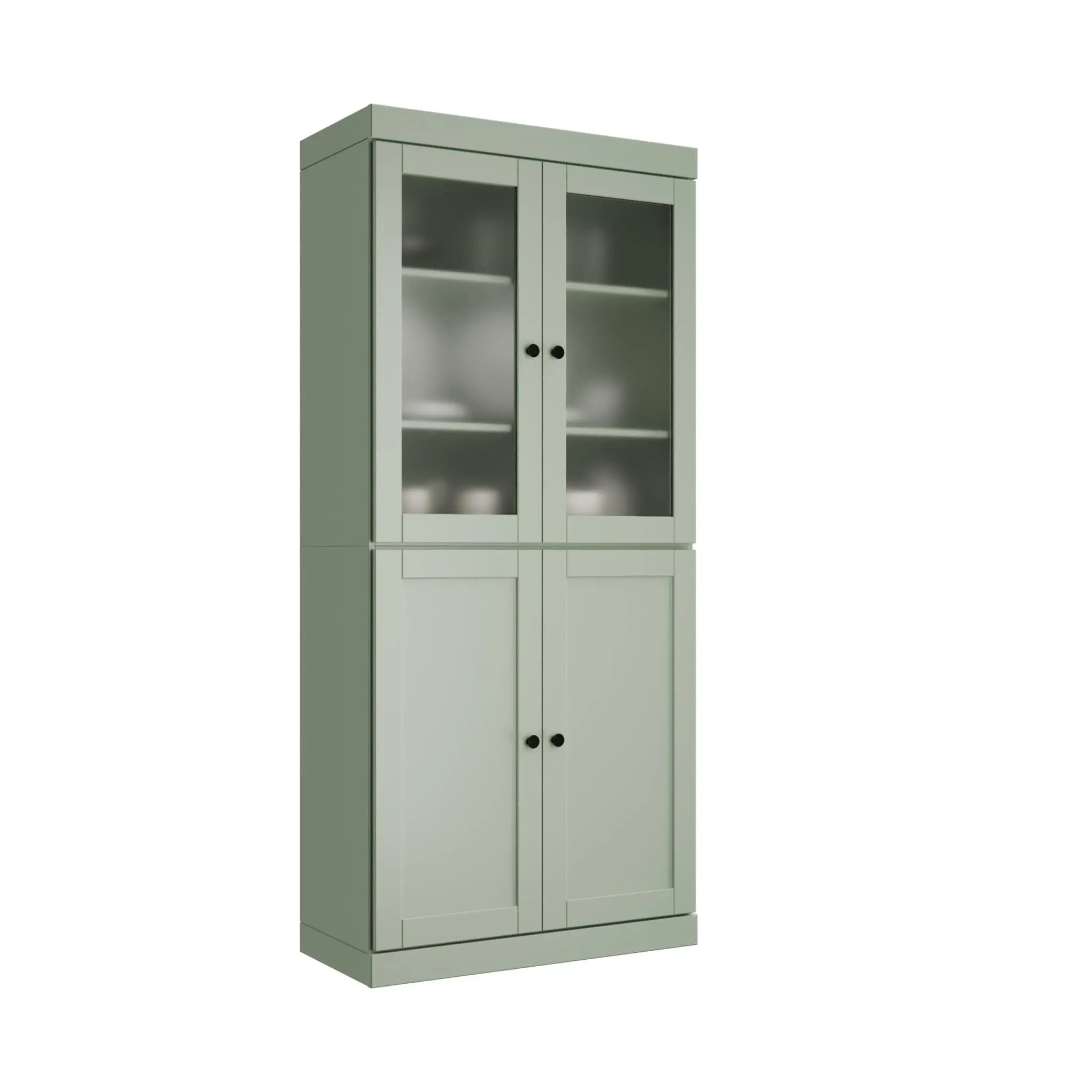 72" Sage Solid Wood Four Door Pantry Or Storage Closet Homeroots Kitchen & Dining