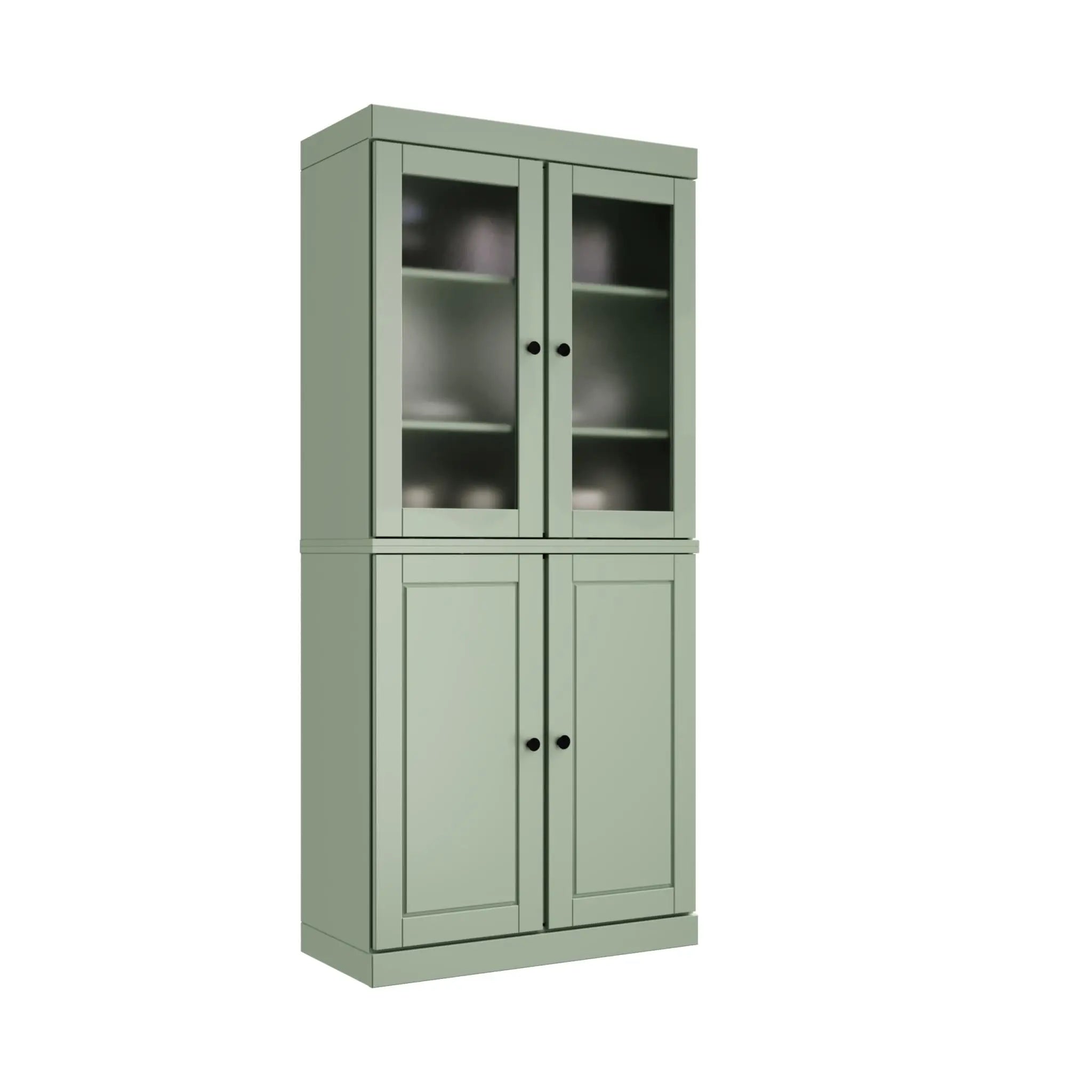 72" Sage Solid Wood Four Door Two Drawer Pantry Or Storage Closet Homeroots Kitchen & Dining
