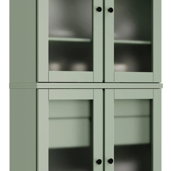 72" Sage Solid Wood Four Door Two Drawer Pantry Or Storage Closet Homeroots Kitchen & Dining