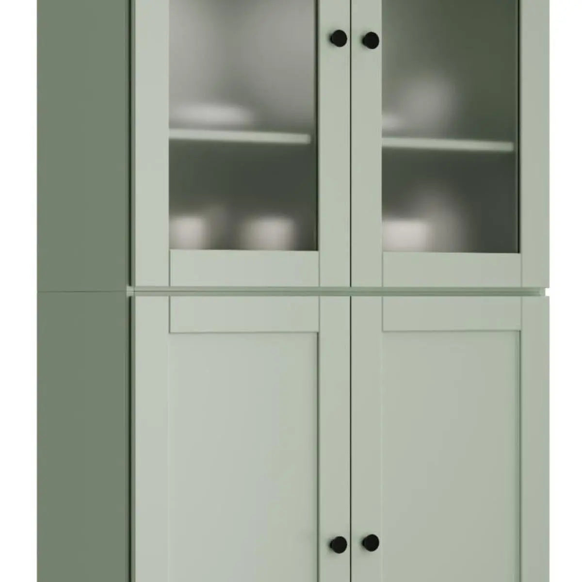 72" Sage Solid Wood Four Door Two Drawer Pantry Or Storage Closet Homeroots Kitchen & Dining