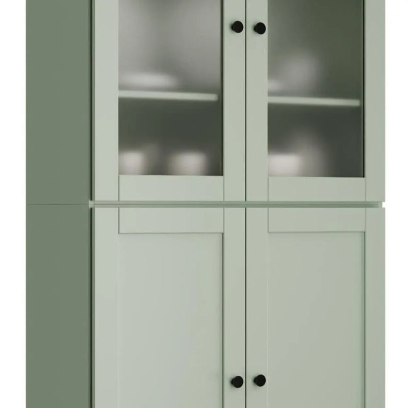 72" Sage Solid Wood Four Door Two Drawer Pantry Or Storage Closet Homeroots Kitchen & Dining