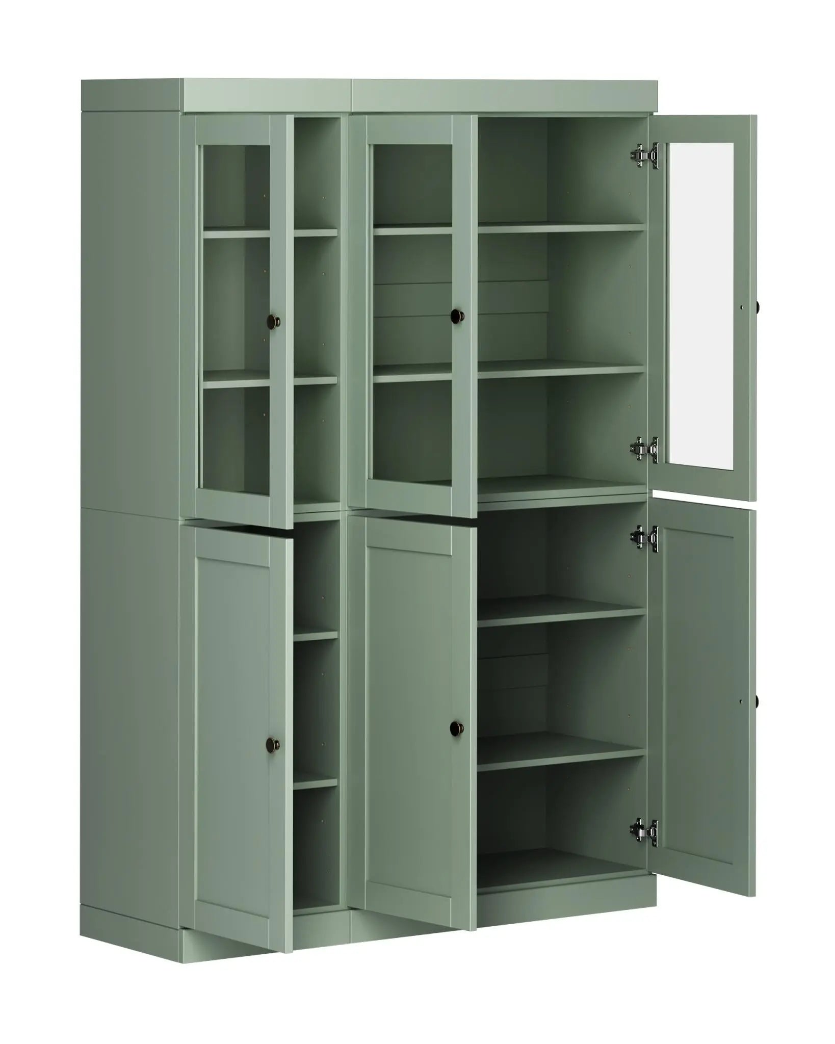 72" Sage Solid Wood Six Door Pantry Or Storage Closet Homeroots Kitchen & Dining